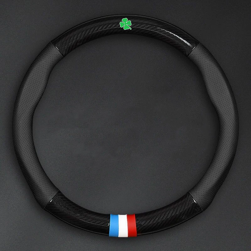 Coprivolante Antiscivolo In Pelle In Fibra Di Carbonio Per Alfa Romeo Green Four Clover 147 156 159 166 Giulietta Giulia Spider Mito