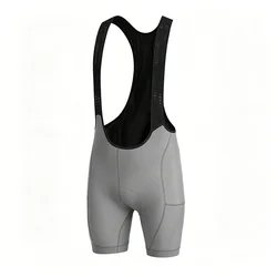 High - Performance Men's Cycling Bib Shorts with Dual Pockets and Reflective Design - XL (P202113 - Gray)