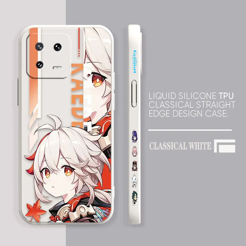 thumbnail image 1 of Phone Case For Xiaomi POCO F3 F4 F5 M2 M3 M4 M5 X2 X3 X4 X5 GT Pro 4G 5G Capa Simple Liquid Silicone Case Best Genshin impact, 1 of 5