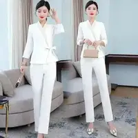 Femme Travail Vêtements Pantalon Costume Imprimer Logo Hôtel Serveur Salon de beauté Spa Massage Nail Cafe Pied Bain Technicien Combinaisons Uniforme 3