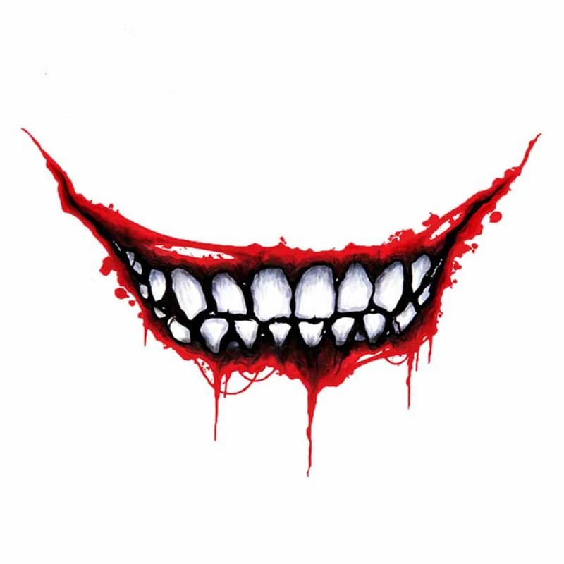 

Funny Car Stickers Joker Graffit Mouth Car Sticker for Bumper Rear Window Waterproof and Sunscreen PVC Vinyl Car Warp