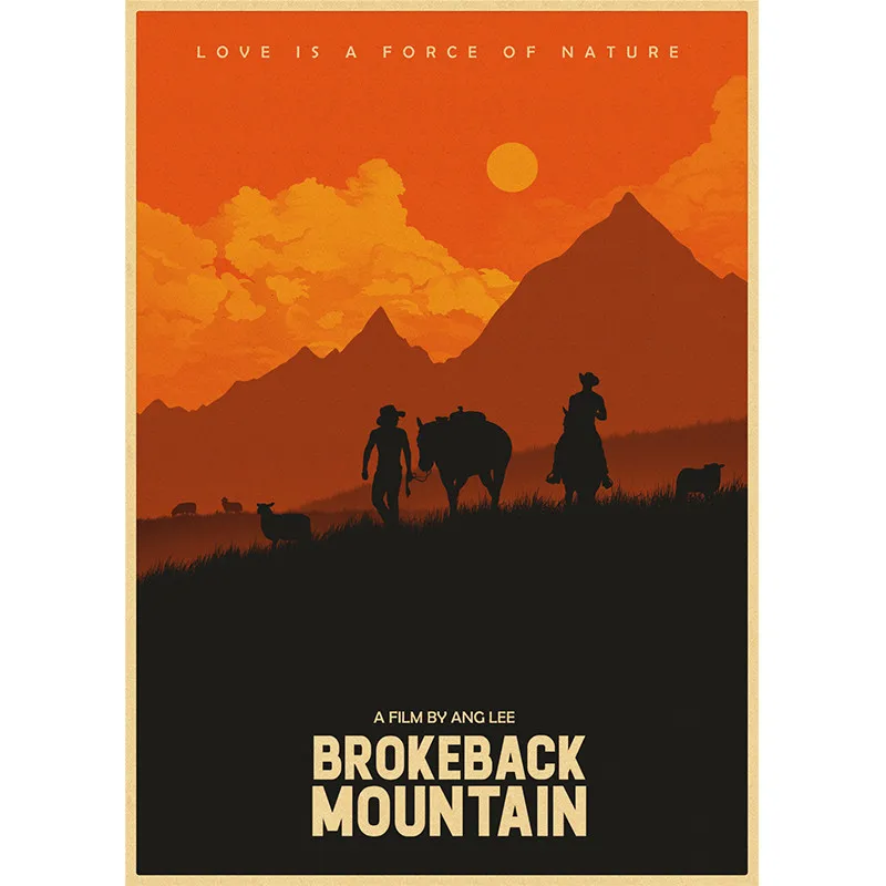 Brokeback Mountain Classic Movie Kraft Paper Poster Bar Cafe Living Room Dining room Wall