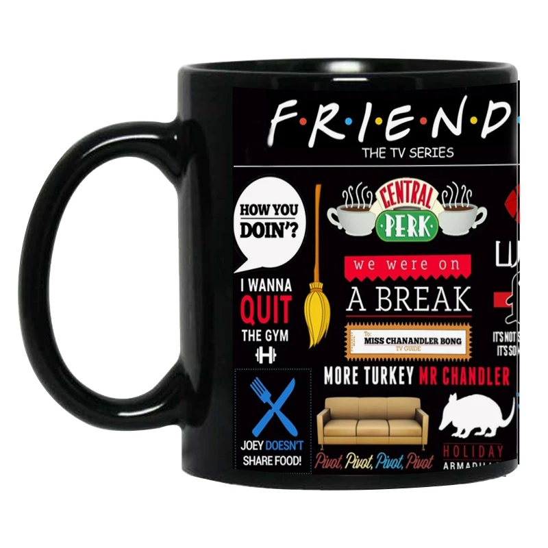 Old Friends Black Ceramic Mug - Perfect Gift