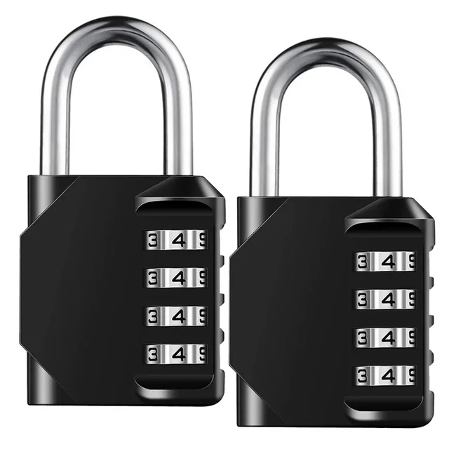 1pc Combination Lock Resettable 4 Digit Padlock with Combination Waterproof Duty Combination Padlock Outdoor Indoor 2