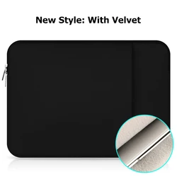 Premium Laptop Sleeve - Soft and Stylish Notebook Pouch - 15.6 inch (Black With Velvet)