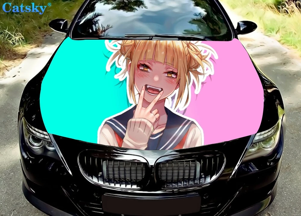 

My Hero Academia Toga Himiko Car Floor Mats,Car hood wrap lion decal, bonnet vinyl sticker, full color graphic decal