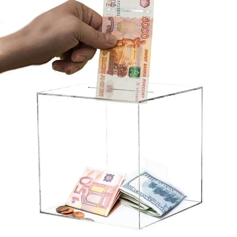 Piggy Bank Clear Acrylic Money Saving Bank Break to Open Can Only Save That Cannot Be Take