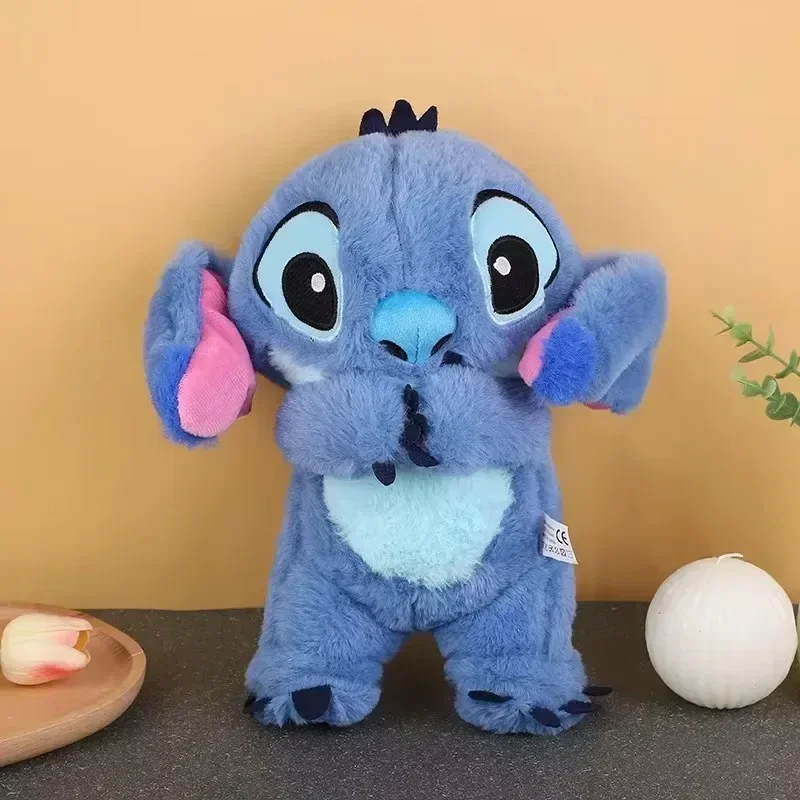 Stitch Anime Plush Doll Lighting Music Airbag Kawaii Appease Toy Baby Soothe Sleep Peluche Kids Gift
