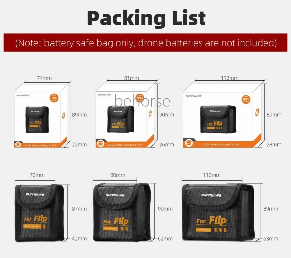 Battery Portable Carrying Case for DJI Flip Explosionproof Battery Storage Bag Safety Bag for DJI Flip Drone Accessories drone accessories drone storage bag drone storage case