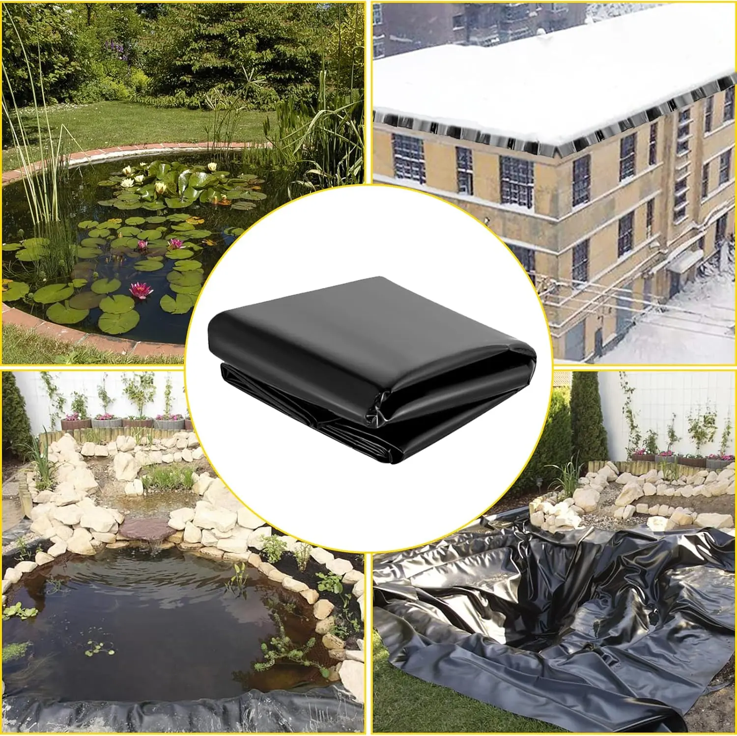 0.2mm Waterproof Liner film Fish Pond Liner Garden Pools Reinforced HDPE Heavy Duty Guaranty Landscaping Pool Pond 11X8M