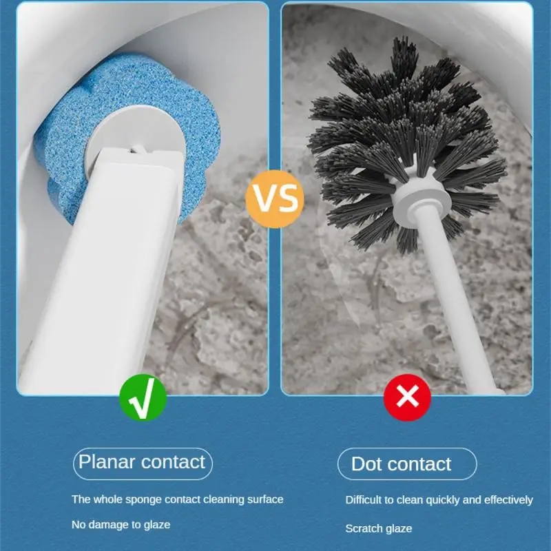 Toilet Brush Set Disposable Toilet Brush Wall-Mounted Cleaning Tool For Bathroom Replacement Brush Head Toilet Cleaning Set Wc Accessories