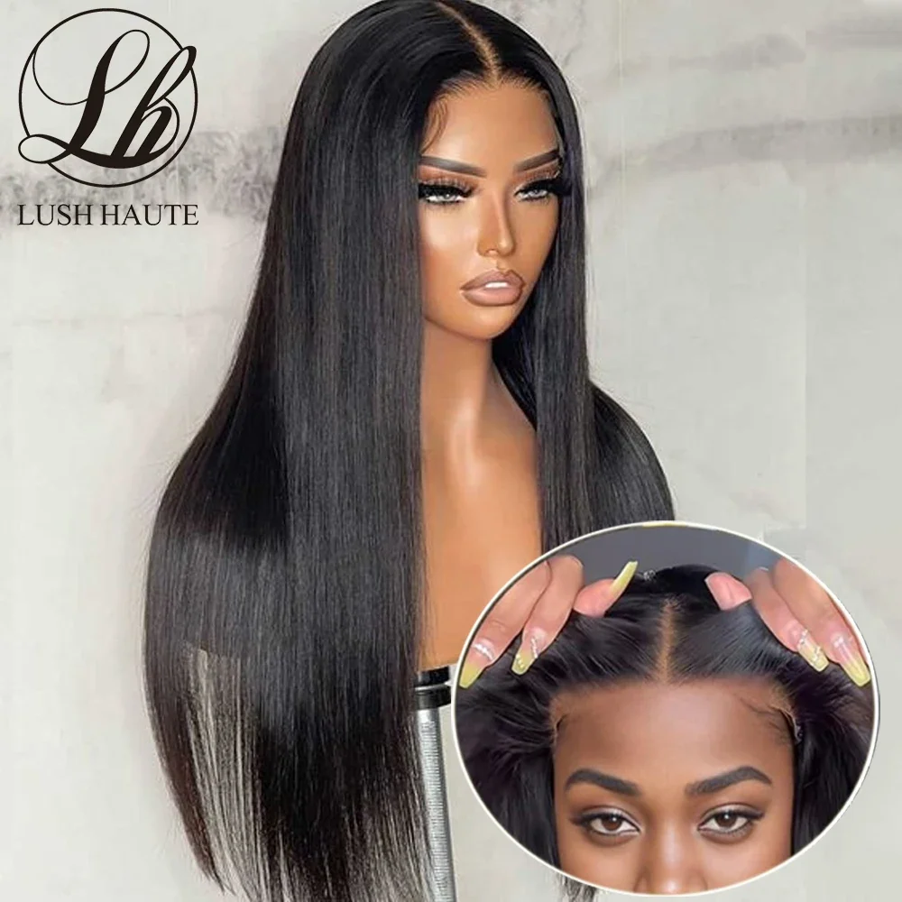 Synthetic straight lace front wig easy to wear glueless pre plucked pre cut upgraded no glue HD lace front wig for women lace front wig