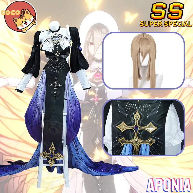 

CoCos-SS Game Honkai Impact 3 Aponia Cosplay Costume Game Cos Thirteen Flame-Chasers Cosplay Aponia Nun dress Costume and Wig