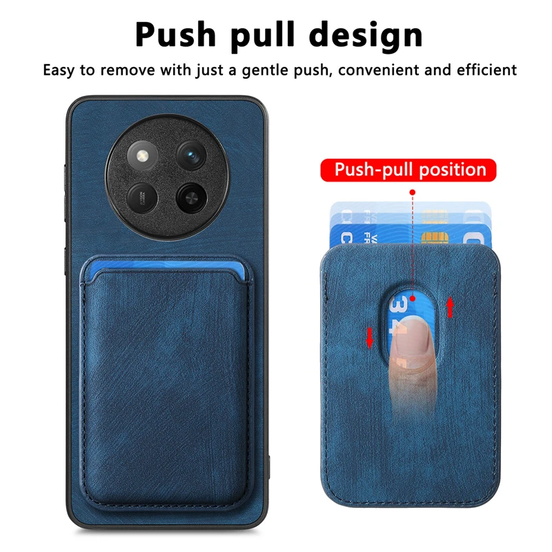 Luxury Leather Magnetic Wallet Case with Detachable Card Slot Cover