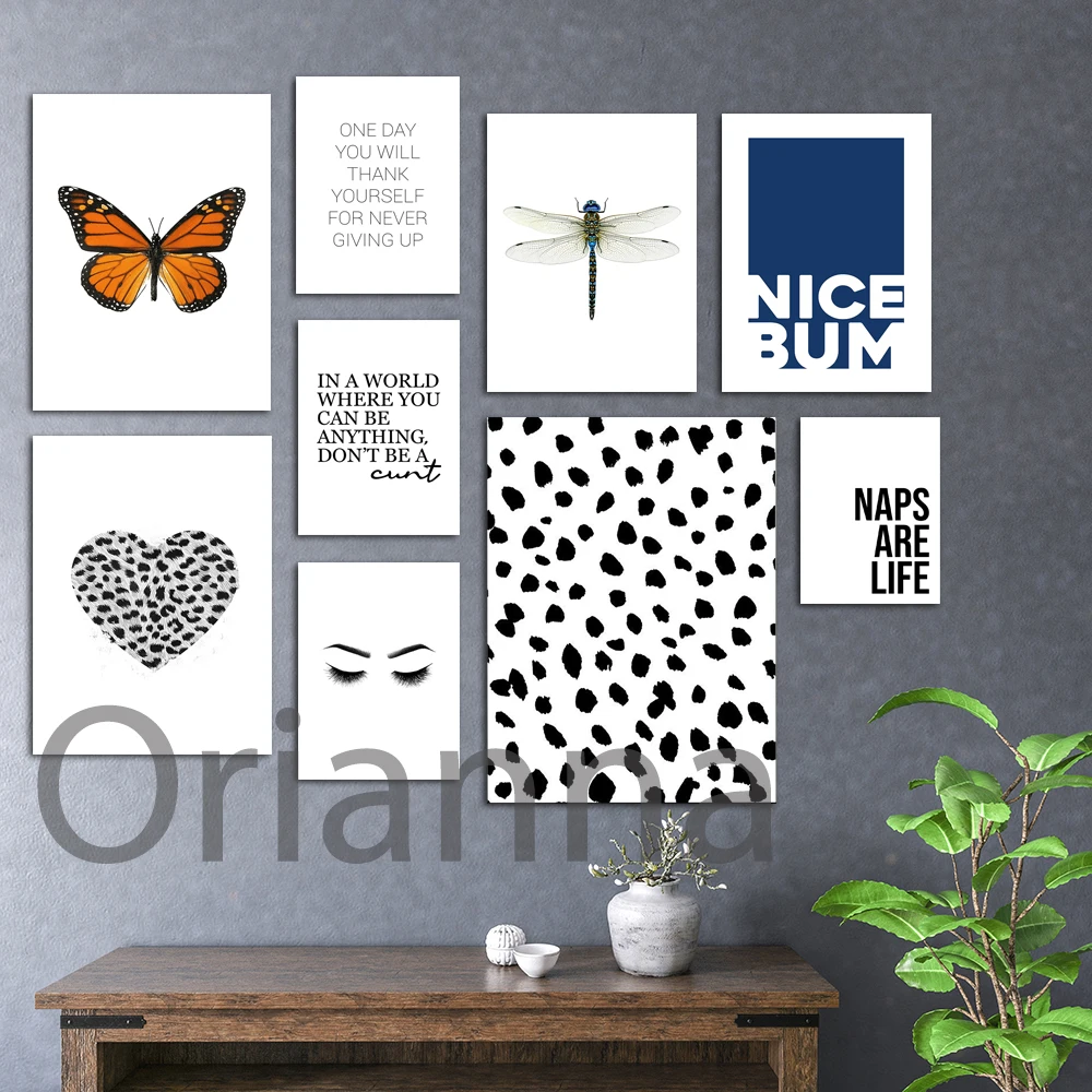 

Print Canvas Painting Dalmatian Dandelion Dragonfly Butterfly Letter Poster Nordic Simple Home Decor Wall Art Bedroom Background