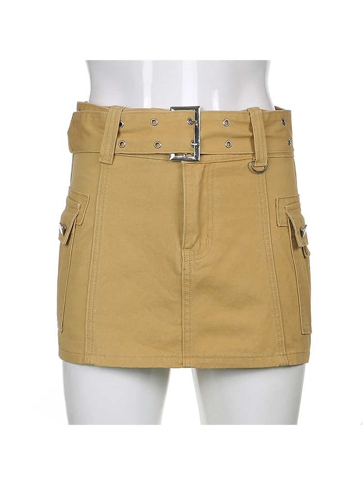 Sweetown Vintage Khaki Casual Y2K Jeans 