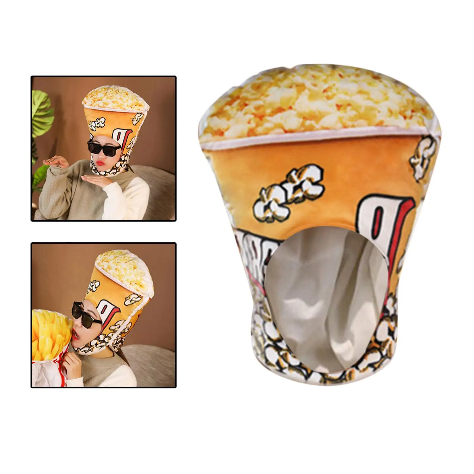 

Cute Plush Popcorn Hat for Adults Kids Party Hats Festival Dress up Hat
