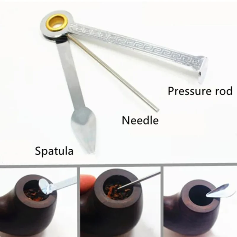 Dispositivo de limpieza de pipas de tabaco 3 en 1, herramienta de limpieza  de pipas para fumar de acero inoxidable, limpiadores de pipas para la  mayoría de la limpieza de pipas (2