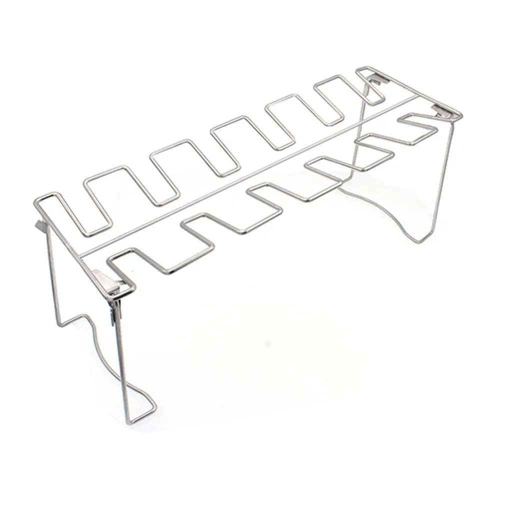 Folded Roast Rack Roast Chicken Leg Rack Chicken Wing Leg Grilling BBQ Non-Stick Barbecue Rib Stainless Steel