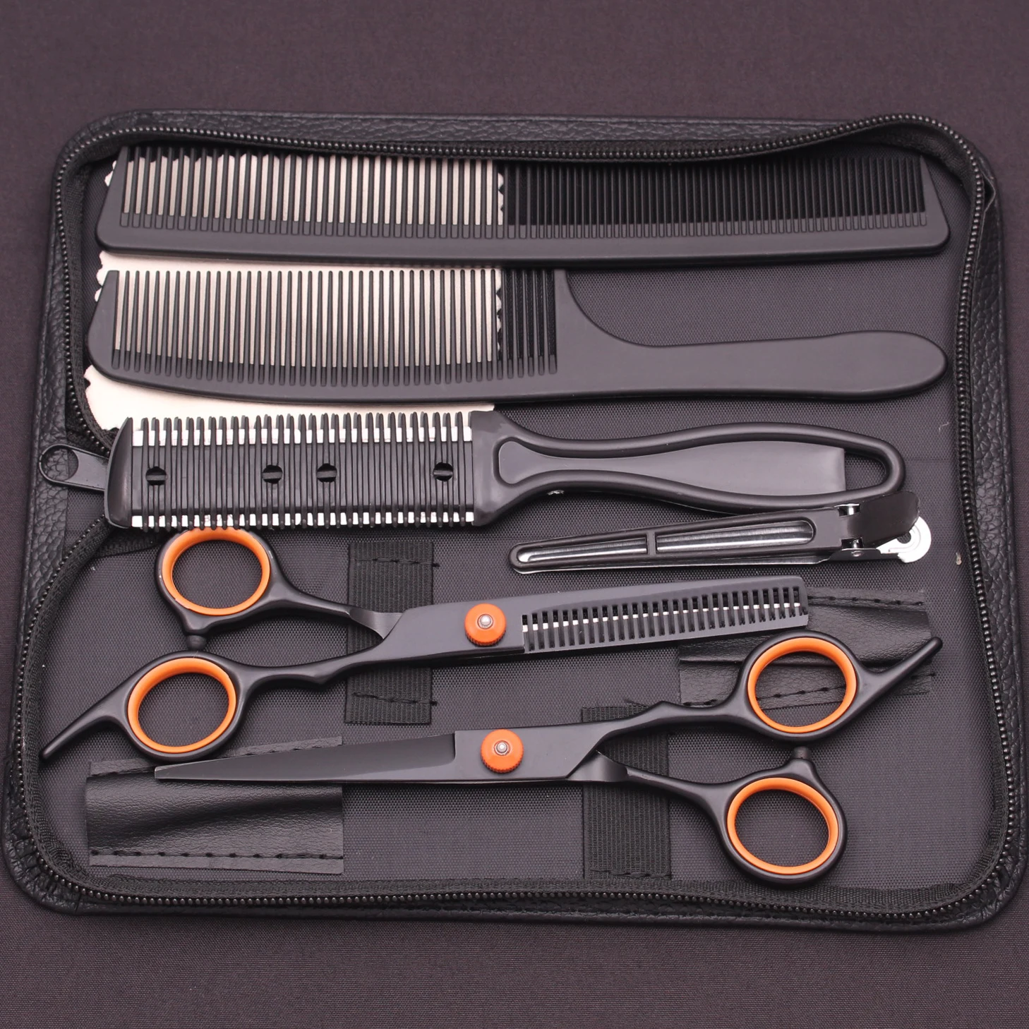 Hair Cutting Scissors 6.0'' Stainless Cutting Shears Thinning Hairdressing Haircut Comb Razors Set Salon Barber & Home C1001