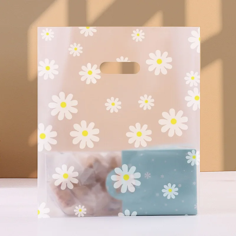 Plastic Daisy Flower Gift Shopping Bags for Wedding Party