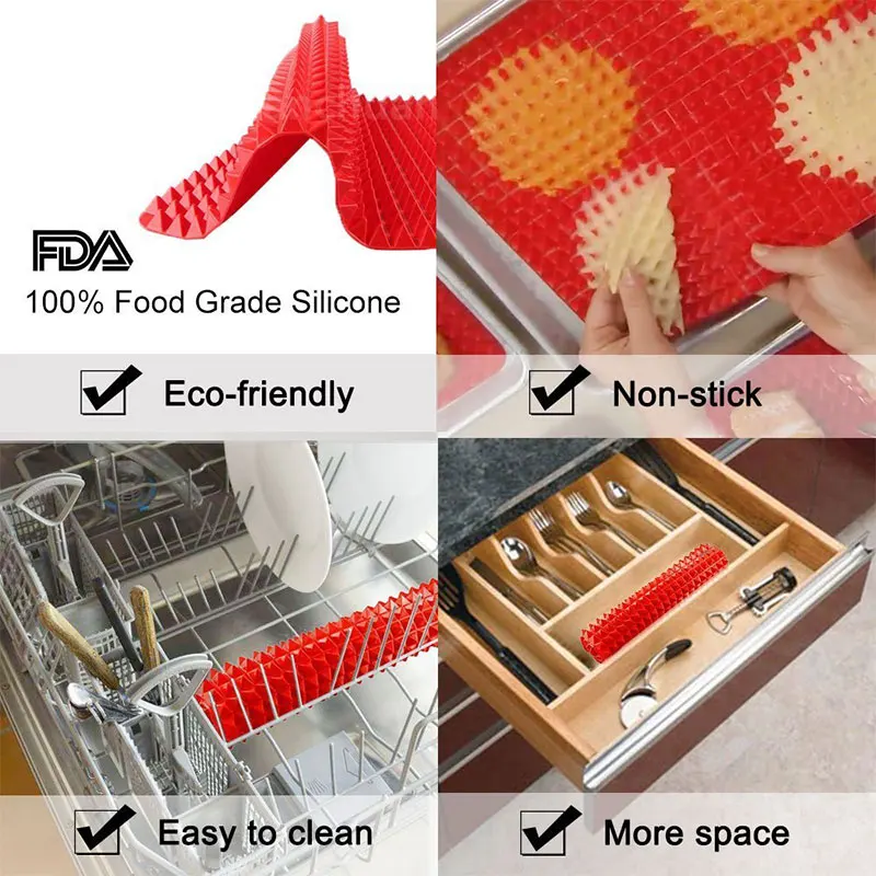 Kitchen tools Food Grade Pyramid Bakeware Pan Nonstick Silicone Baking Mat Pads Method For Oven Baking Mat Tray Sheet