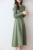 100% Merino Knitted Wool Long Sweater Traf Official Autumn Winter New Women's Round Neck Striped Thick Solid Color Dress #6