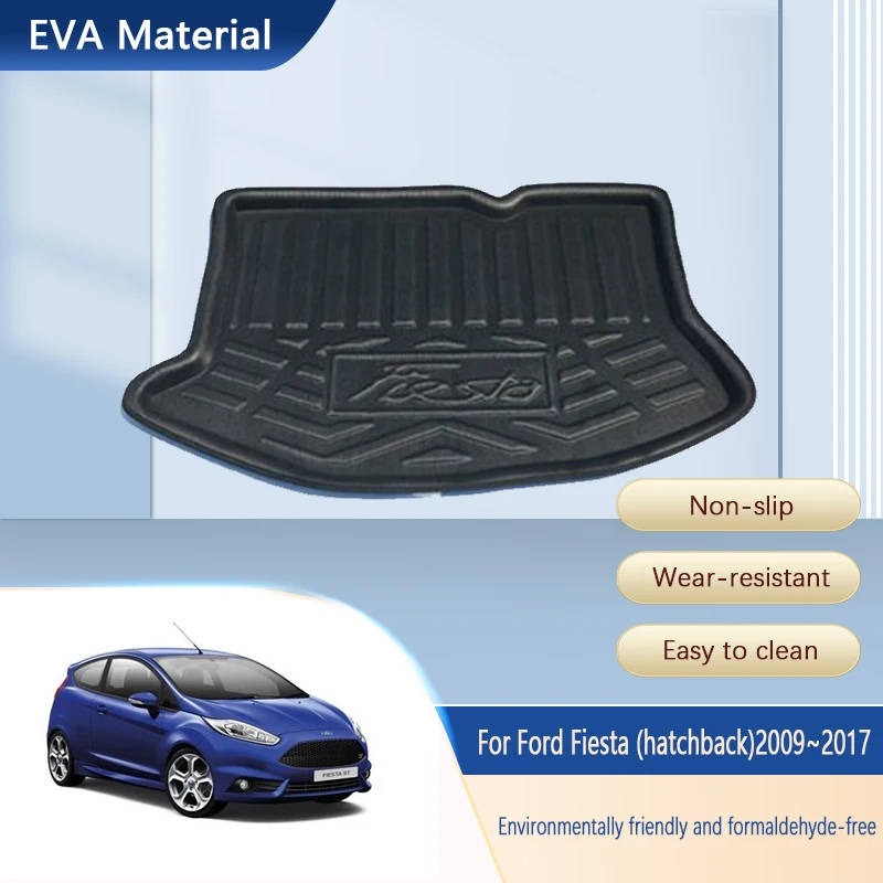 

Car Rear Trunk Mats For Ford Fiesta MK7 2009~2017 Waterproof Protection Trunk Storage Pads Carpet Tappetini Auto Car Accessories