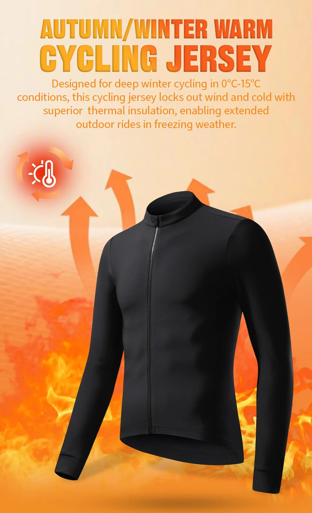 ZRSE Herren Radtrikot Winter Thermofleece Langarmshirts Pro Fahrradkleidung MTB Mountain Road Bike Team Uniform Warm – Detail 2