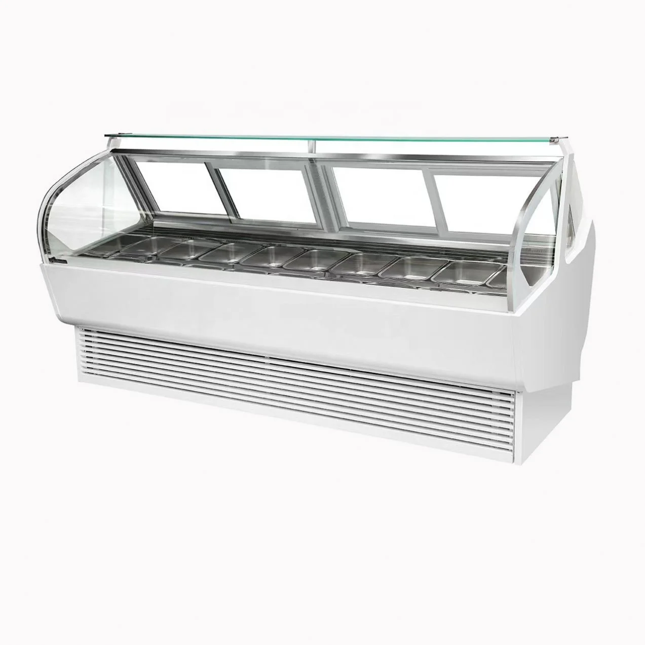 Commercial Hotel Showcase Freezer Single-Temperature Portable Air-Cooled Gelato Ice Cream Display Glass Refrigeration Equipment - Image 2
