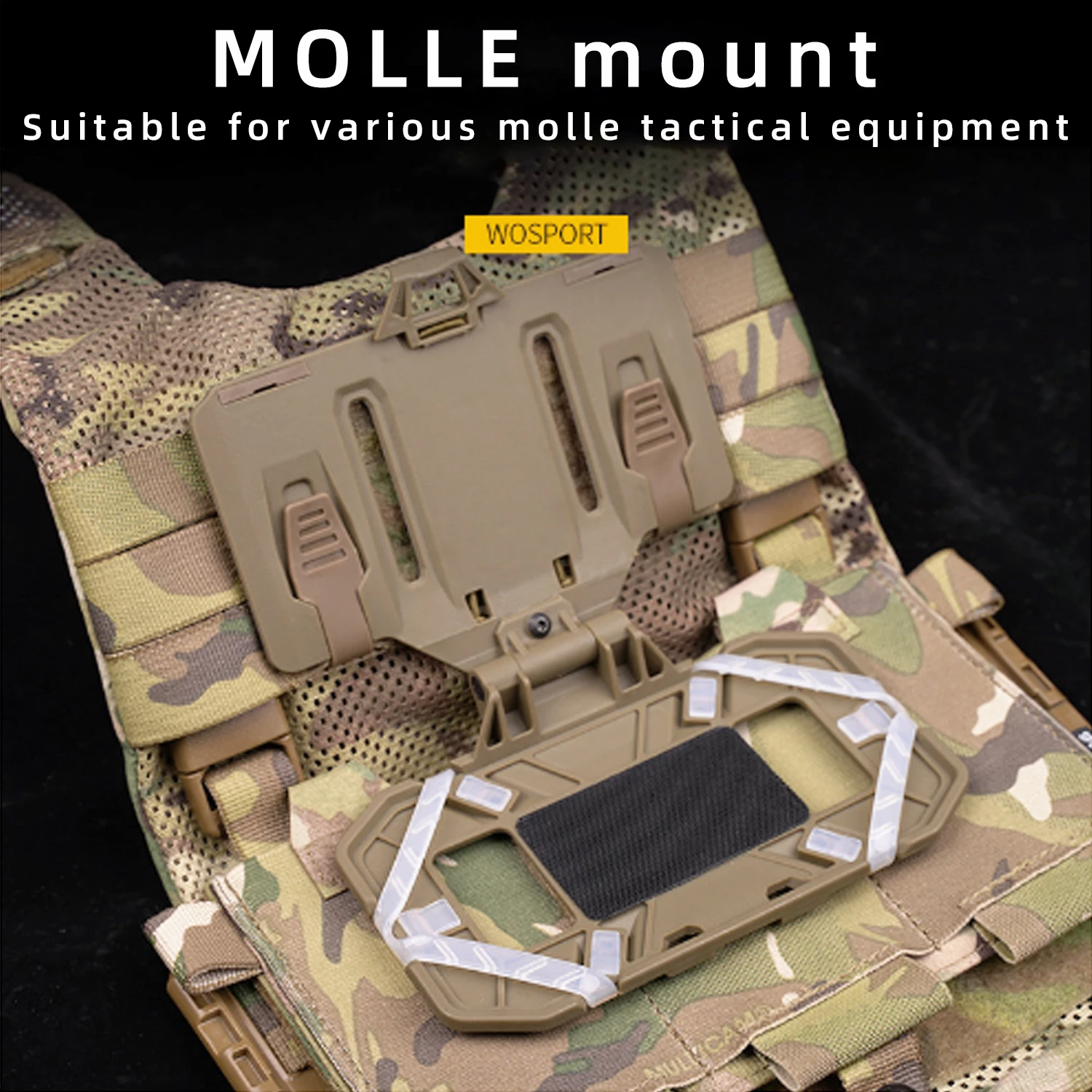 BOOIU Tactical Molle Folding Navigation Board CS Miltary Airsoft Panel Molle Carrier Board Mobile Phone Holder Mount Accessones