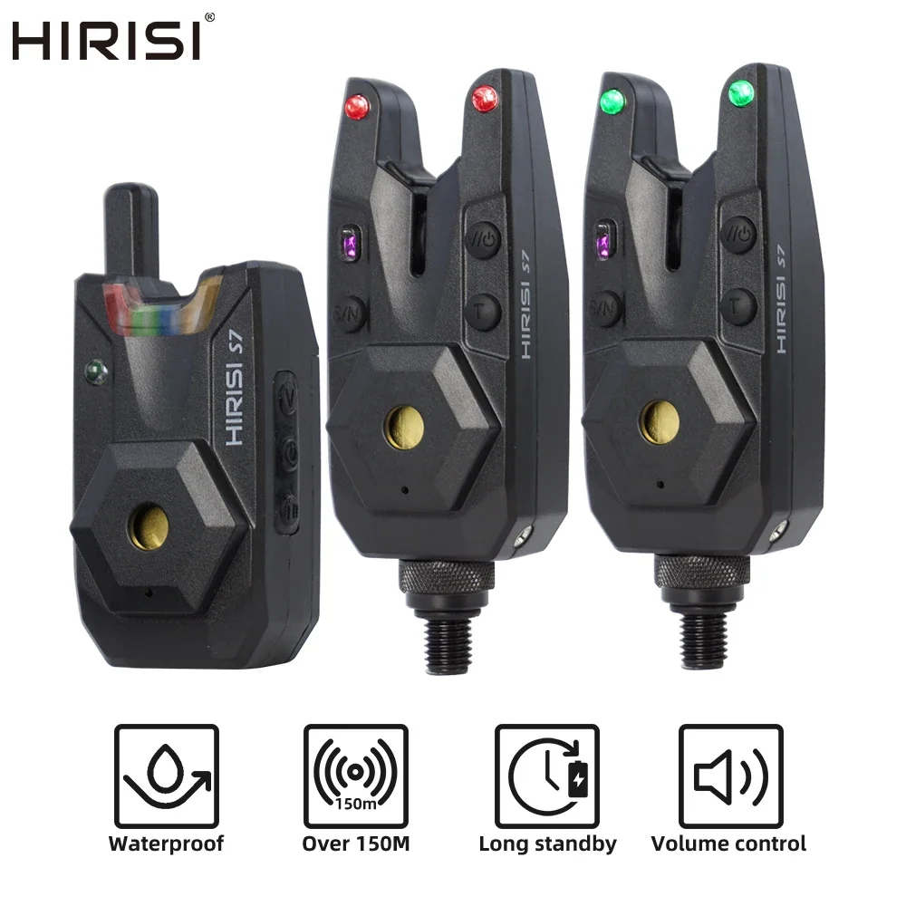 Kit alarme sans fil carpe Hirisi étanche - Indicateur morsure carp fishing tackle set 1+2