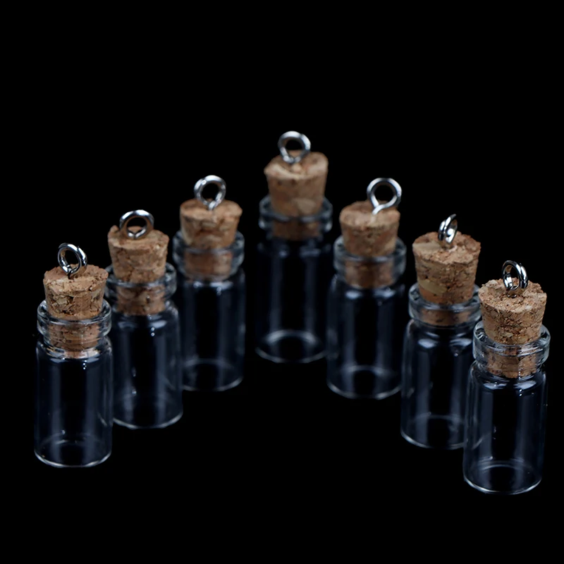 Mini Transparent Glass Bottle with Cork Decoration DIY Container Wishing Jar Decoration Wedding Message Bottle