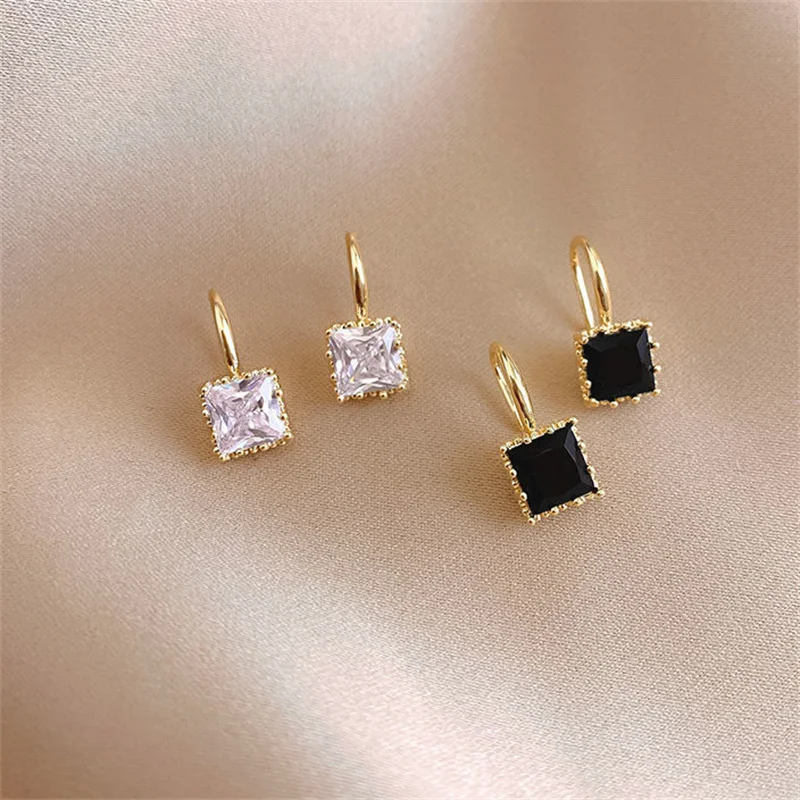 

1 пара усовершенствованных геометрических кристаллов, квадратные Висячие серьги для женщин, модные ювелирные изделия в Корейском стиле, бриллиантовые Роскошные серьги, подарок