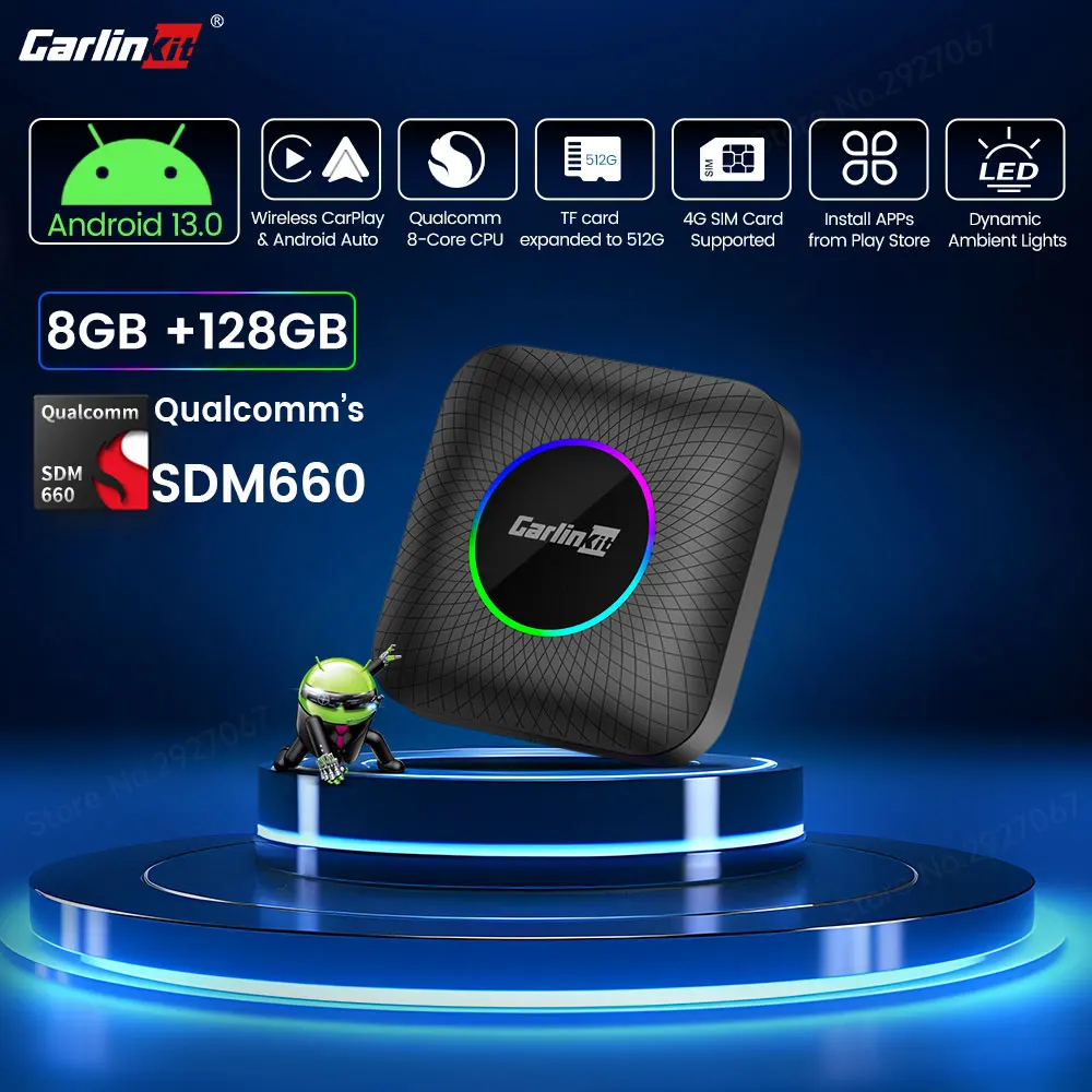 New Carlinkit CarPlay Ai Box SDM660 8-cores Android 13 Smart Car Box  Wireless CarPlay Android Auto Streaming Box for Car 64G128G - AliExpress