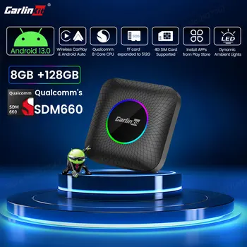 Carlinkit 카플레이 Ai 박스, SDM660, 8 코어, 안드로이드 13, 스마트 카 박스, 무선 카플레이, 안드로이드 자동 스트리밍 박스, 64 G128 G, 신제품