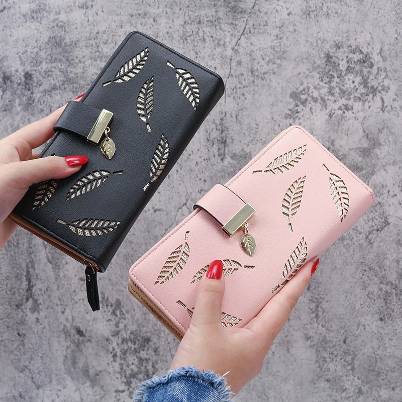 Women purse PU leather horizontal zipper