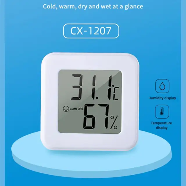 Hőmérséklet És Páratartalom Mérő Mini Elektronikus Autó Hőmérő Mosolygó Arccal Kijelző Beltéri Kényelmes -Érzékelő - Image 3