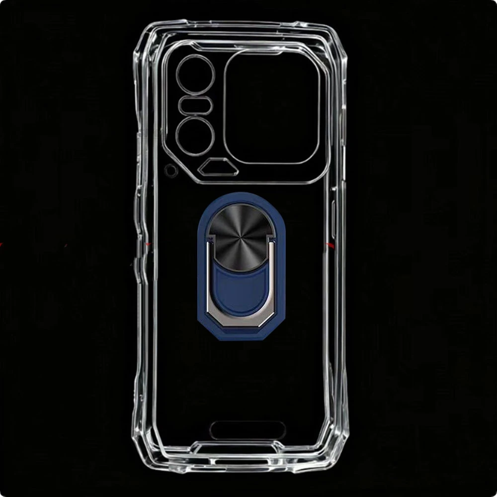 Blackview Xplore 1 Back Finger Ring Soft TPU Silicone Phone Case with Walkie Talkie Bracket