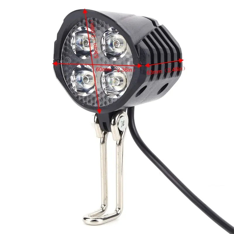 【전자 액세서리】고출력 18W LED 전기 자전거 라이트(혼 포함), 전기 자전거용 방수 IPX5 등급