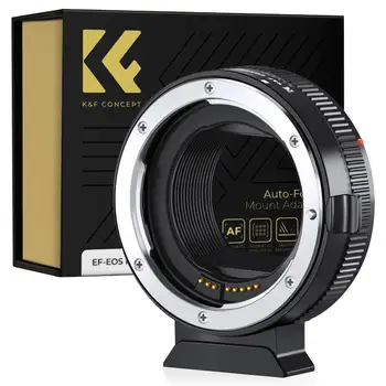 K&F CONCEPT EF to EOS R Adapter Auto Focus Lens Mount Adapter for Canon EF EF-S Lens to Canon EOS R/RF R3 R6 R50 Mount Cameras 1