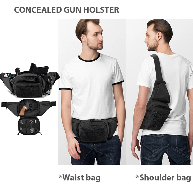 Hunting Waist Gun Holster Bag Tactical Pouch Combat Camping Shoulder Sling Men Travel Bag For Men Pistol Fanny Fishing Pack 3