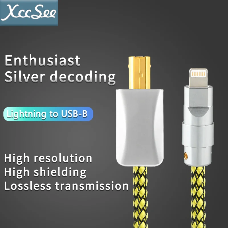 HiFi USB cable Lightning to USB B OTG cable suitable for iPhone iPad to instrument MIDI digital piano DAC audio OTG