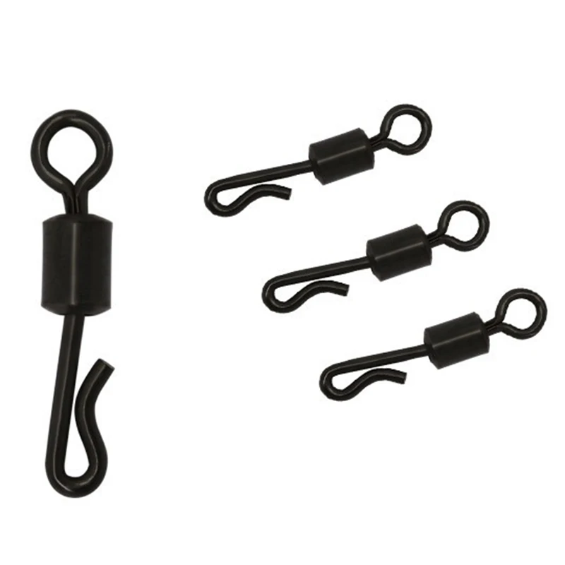Émerillons rapides Q-shaped pêche carpe 50 pièces boîte roulements à billes changement rapide accessoires terminal