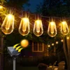 Solar String Lights Outdoor Waterproof,  10/30 Bulbs Shatterproof Bulbs Patio Lights With Remote 2 Lighting Modes LED Solar Pow 1