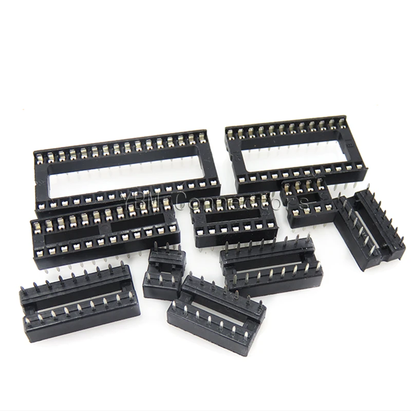 

10PCS IC Sockets 6 8 14 16 18 20 24 28 32 40 Pin Connector DIP Socket DIP6 DIP8 DIP14 DIP16 DIP18 DIP20 DIP24 DIP28 DIP40 Pins