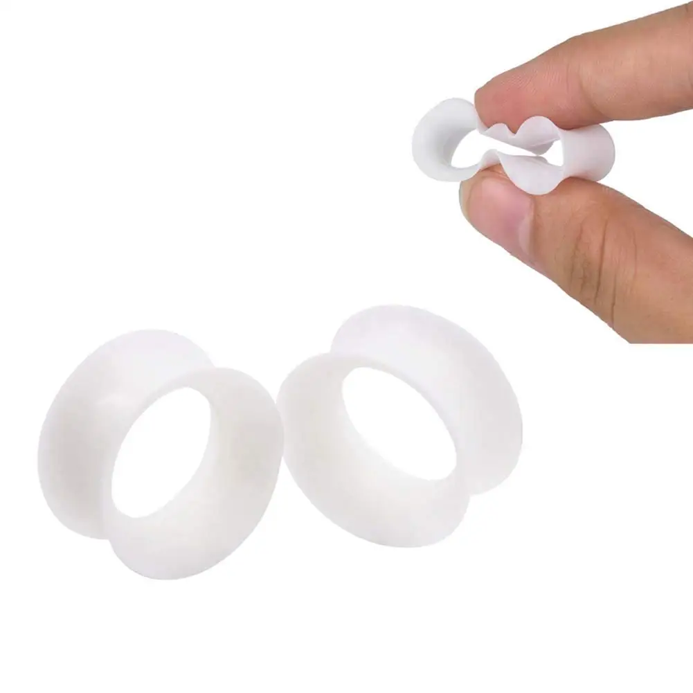 4 Paar schwarz-weiße, klare, ultradünne, doppelt ausgestellte, flexible Tunnel-Ohr-Expander-Stretching-Stecker-Ohrringe aus Silikon, 3 mm–38 mm – Detail 6