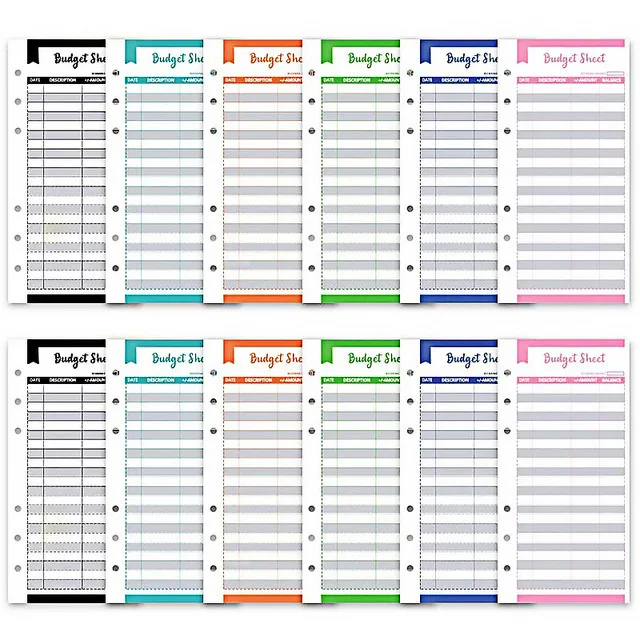Deluxe PU Leather Budget Planner Binder with Cash Envelopes and Storage Pockets