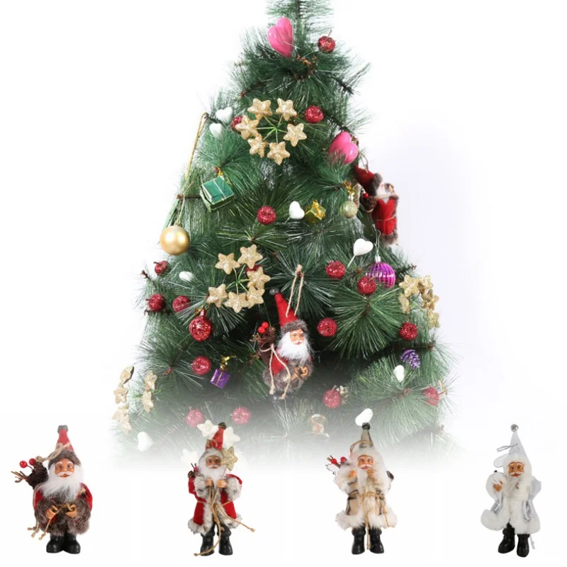 Lovely Christmas Santa Claus Doll Xmas Tree Ornaments New Year 2024 Party Gifts for Kids Friends Christmas Decorative Dolls Toys