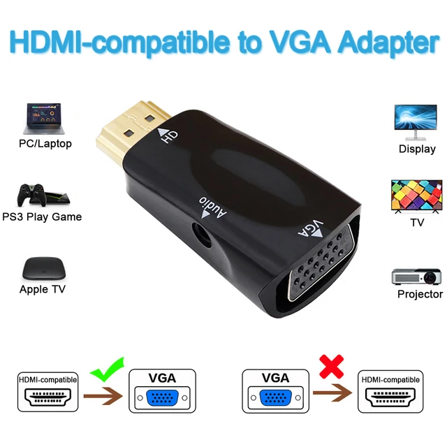 Adaptador Vga A Hdmi Para Pc. 1080p Con Audio Donkey Pc Donkcn07